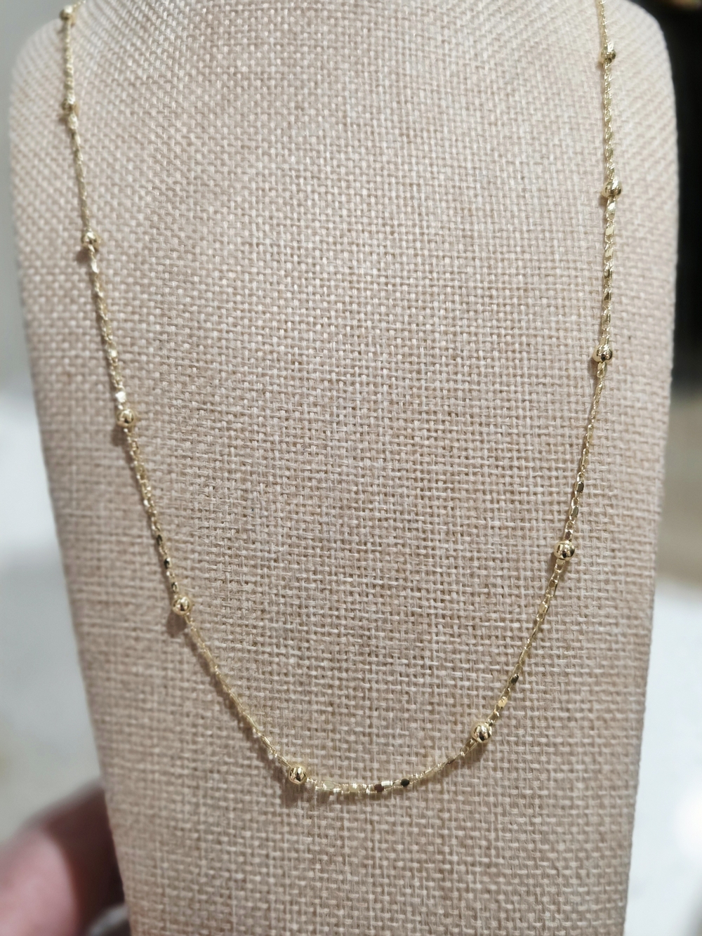 Gold Beaded Women’s Necklace - Elegant Minimalist Jewelry